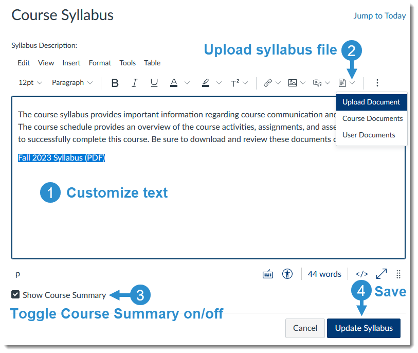 Quick Tip Customize Your Canvas Syllabus Course Summary Page Kent Quick Tip Customize Your Canvas Syllabus Course Summary Page Kent